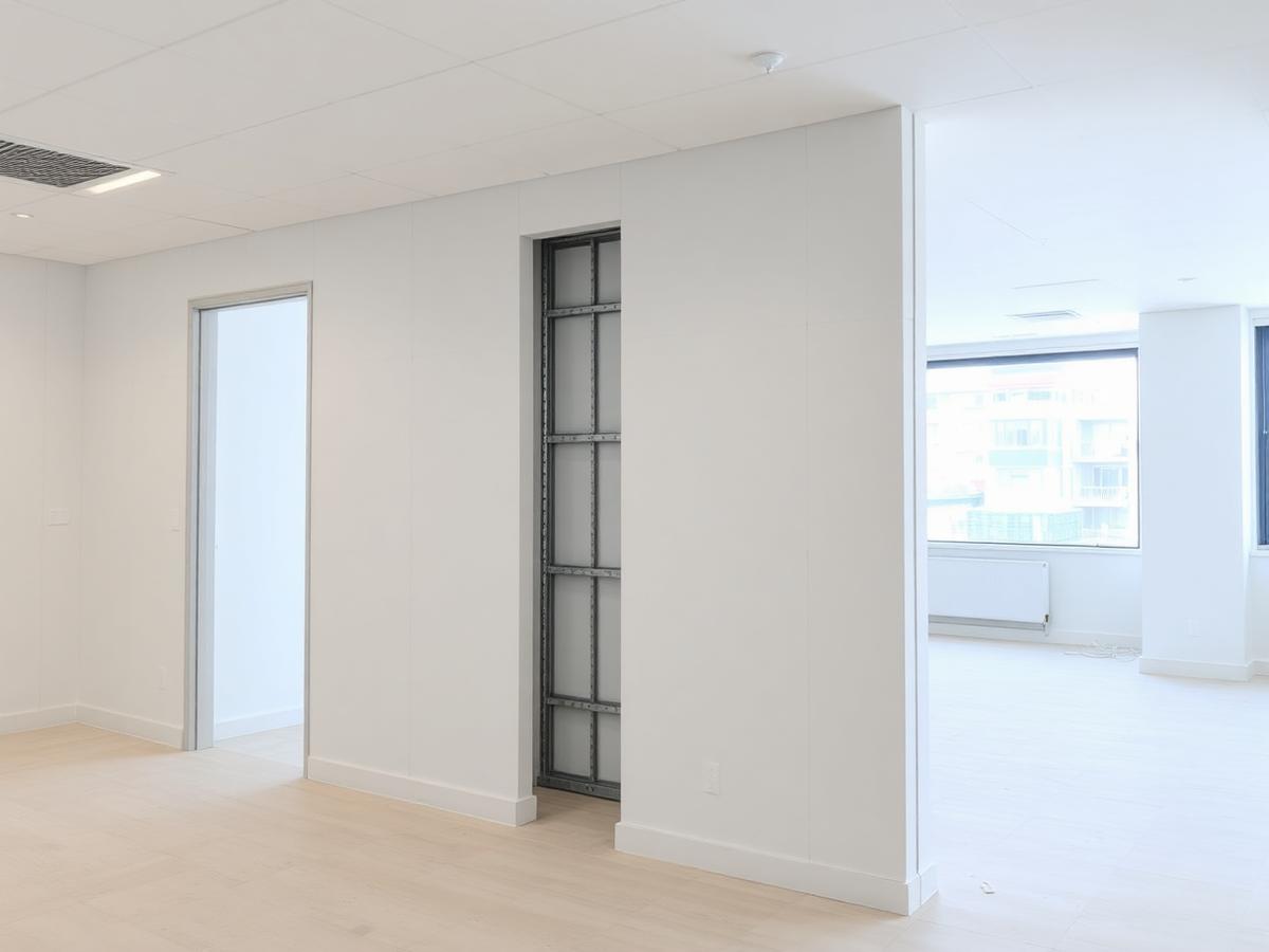 Fertiggestellte Trockenbauwand